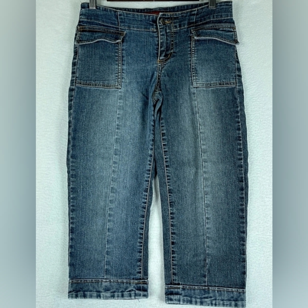 SO Womens Capri Jeans Blue Tag Size 3 (29x20) Low Rise Stretch Denim